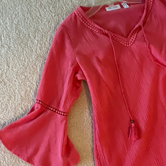 Denim & Company Black and Orange Blouse - Picture 7 of 9